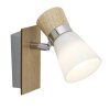 Brilliant Nacolla Muurlamp Chroom, Hout licht, 1-licht