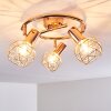 Palmira Plafondlamp Koperkleurig, 3-lichts Palmira Plafondlamp Koperkleurig, 3-lichts
