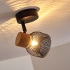 Grongroft Plafondlamp Hout licht, Zwart, 1-licht