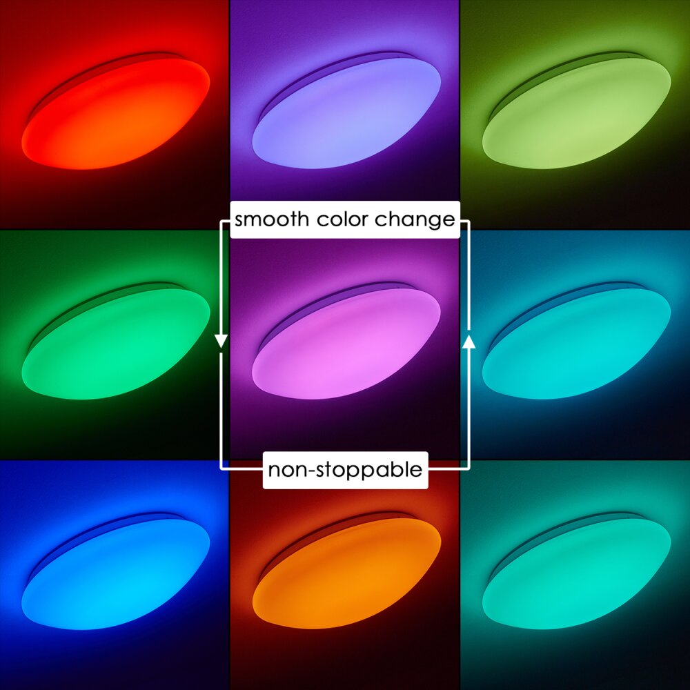 Brighton Plafondlamp LED Wit, 1-licht, Afstandsbediening, Kleurwisselaar