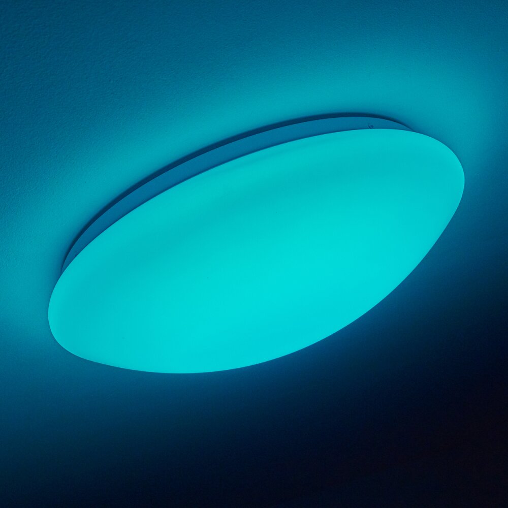 Brighton Plafondlamp LED Wit, 1-licht, Afstandsbediening, Kleurwisselaar