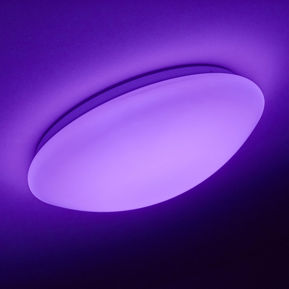 Brighton Plafondlamp LED Wit, 1-licht, Afstandsbediening, Kleurwisselaar