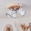 Skodsbol Plafondlamp Hout licht, Wit, 3-lichts