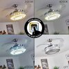 Bendigo plafondventilator LED Nikkel mat, Transparant, Helder, 1-licht