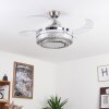 Bendigo plafondventilator LED Nikkel mat, Transparant, Helder, 1-licht