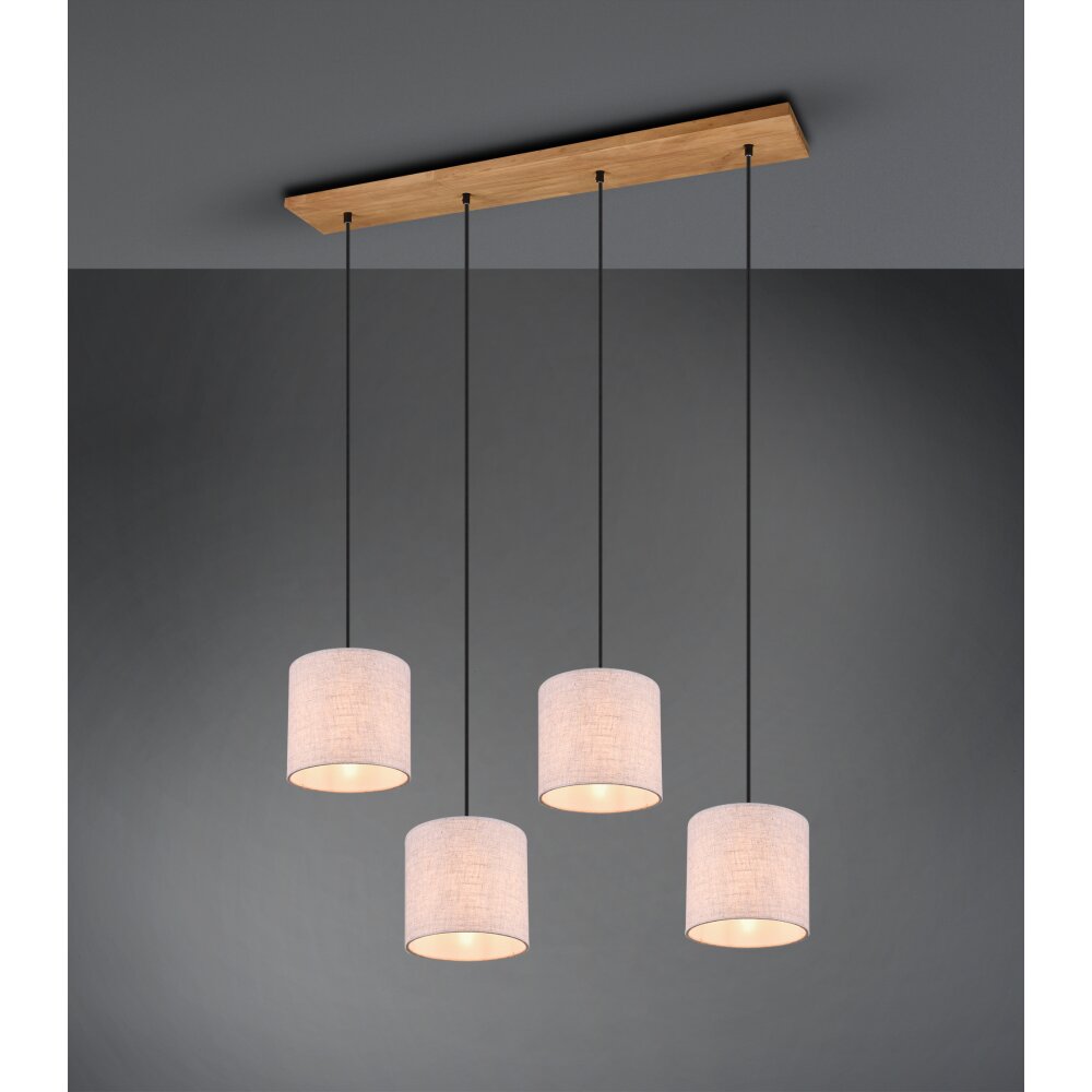 Trio Elmau Hanglamp Donkerbruin, Nikkel mat, 4-lichts main product photo