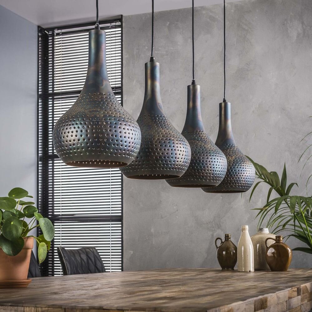 Wildervanksterdallen Hanglamp Bruin, Zwart, 4-lichts
