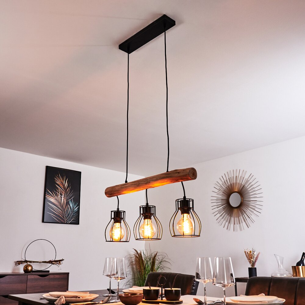 Gondo Hanglamp Bruin, Zwart, 3-lichts