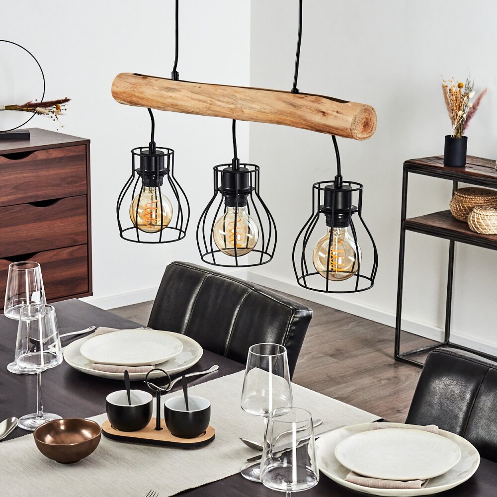 Gondo Hanglamp Bruin, Zwart, 3-lichts