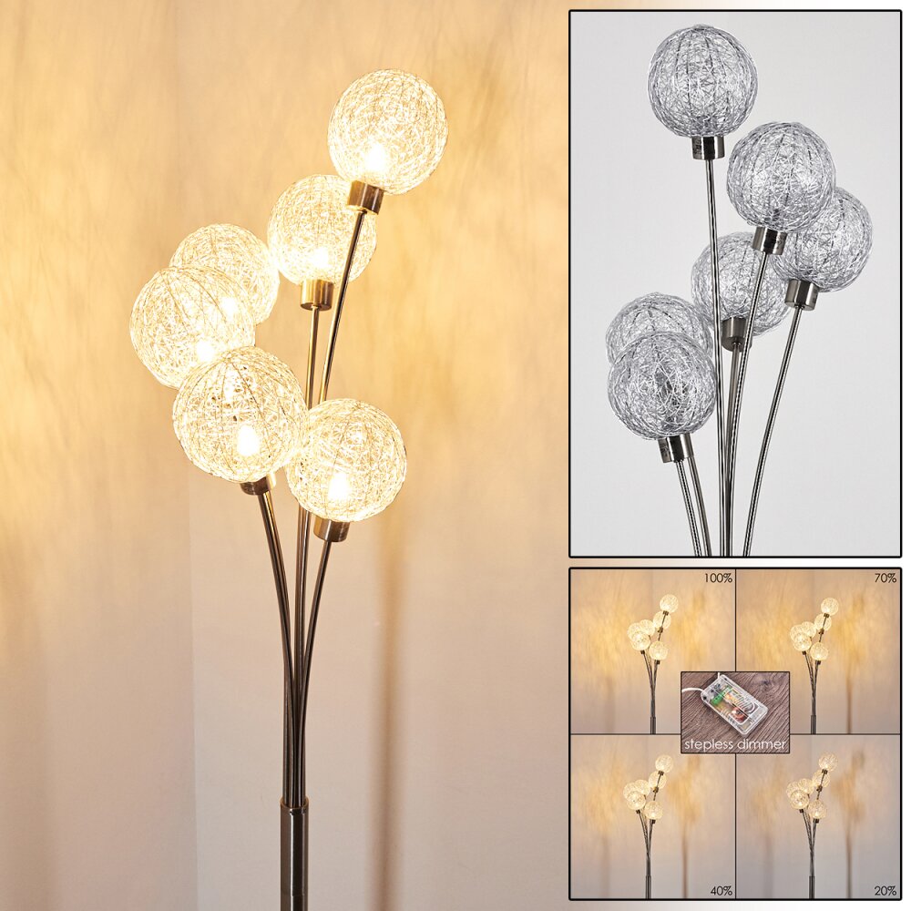 Bernado Staande lamp Nikkel mat, 6-lichts main product photo