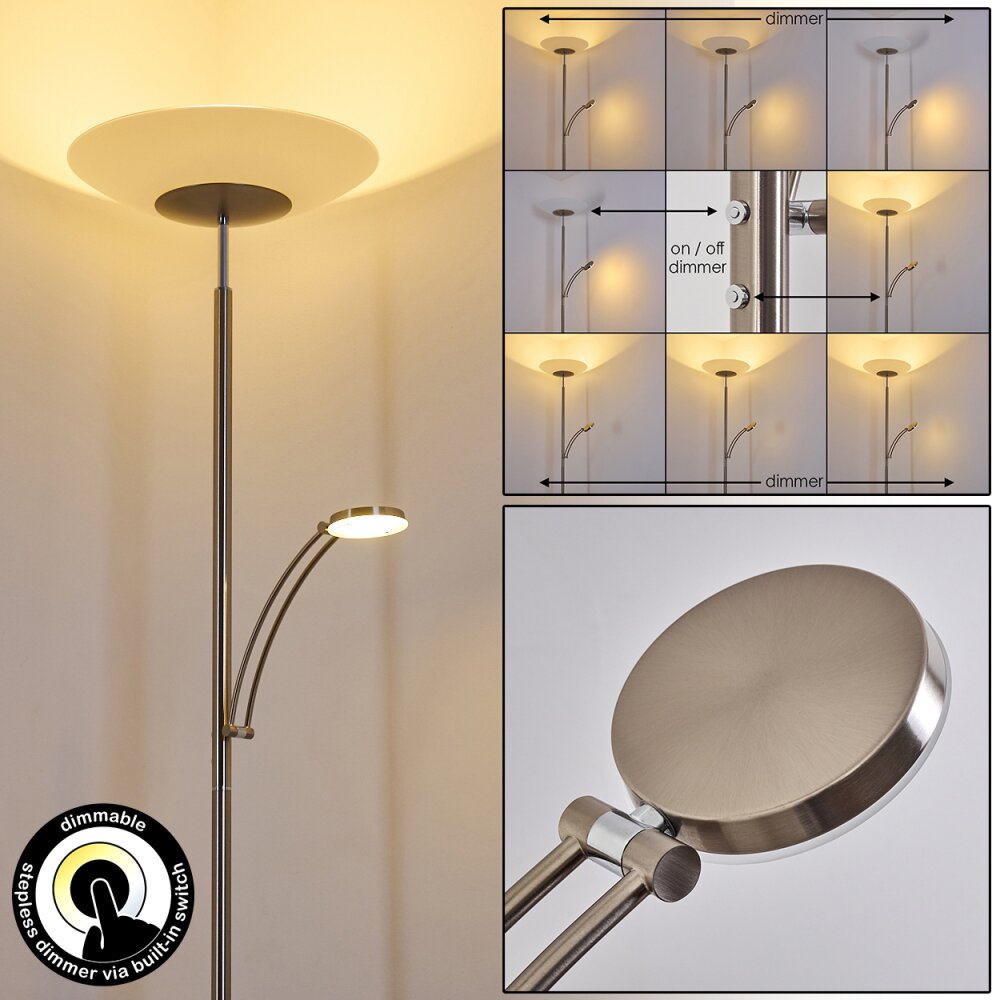 Argostoli Staande lamp LED Nikkel mat, 2-lichts main product photo