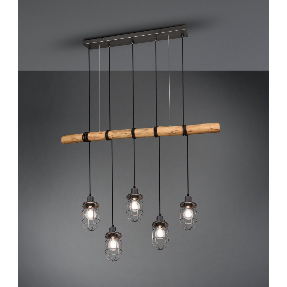 Trio Forester Hanglamp Donkerbruin, Nikkel mat, 5-lichts main product photo