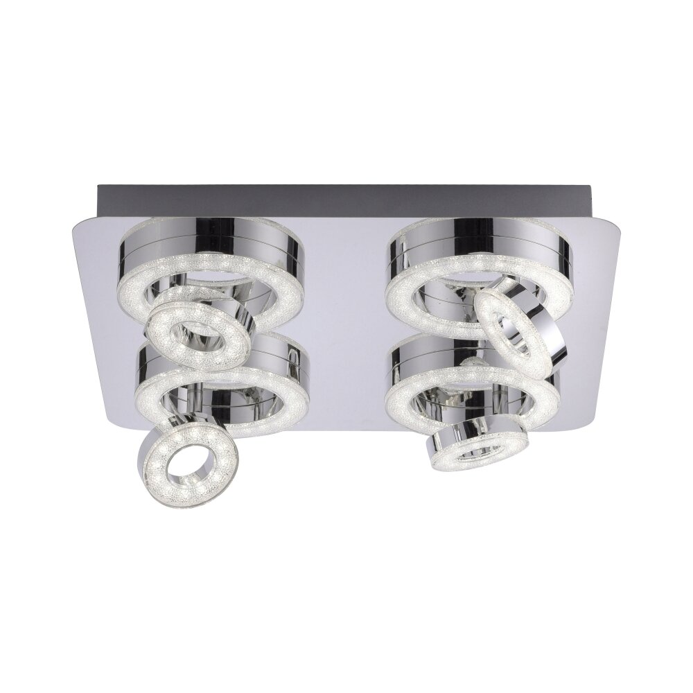 Leuchten Direkt Ls-TIM Plafondlamp LED Chroom, 4-lichts, Afstandsbediening, Kleurwisselaar main product photo