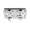 Leuchten Direkt Ls-TIM Plafondlamp LED Chroom, 4-lichts, Afstandsbediening, Kleurwisselaar