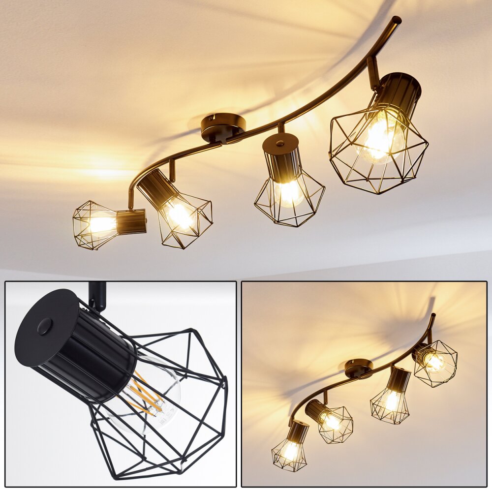 Bardhaman Plafondlamp Zwart, 4-lichts main product photo