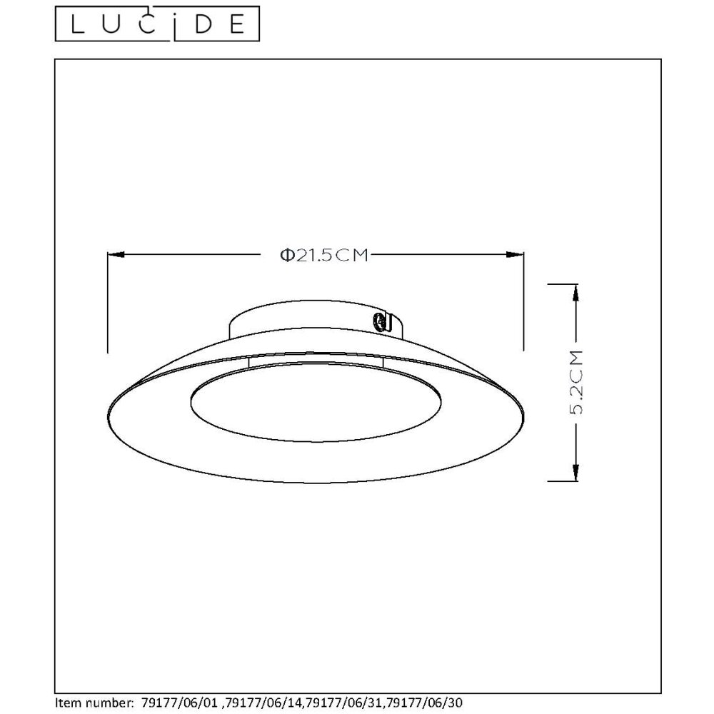 Lucide FOSKAL Plafondlamp LED Zwart