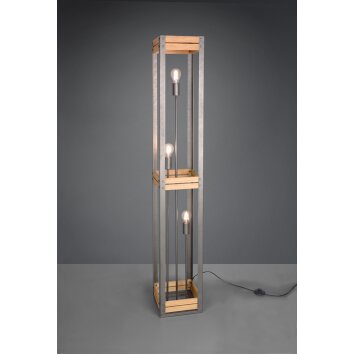 Trio Khan Staande lamp Donkerbruin, Nikkel mat, 3-lichts Trio Khan Staande lamp Donkerbruin, Nikkel mat, 3-lichts