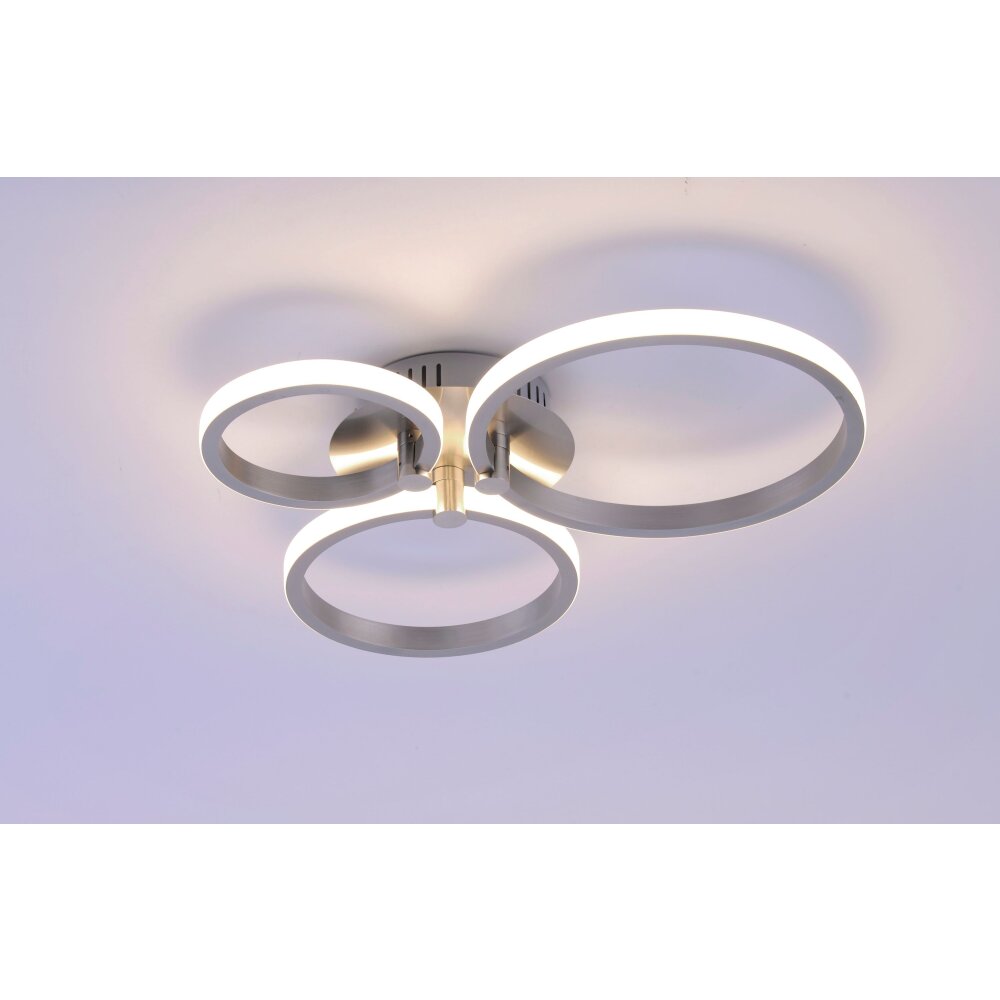 Leuchten-Direkt Johanna Plafondlamp LED roestvrij staal, 3-lichts main product photo