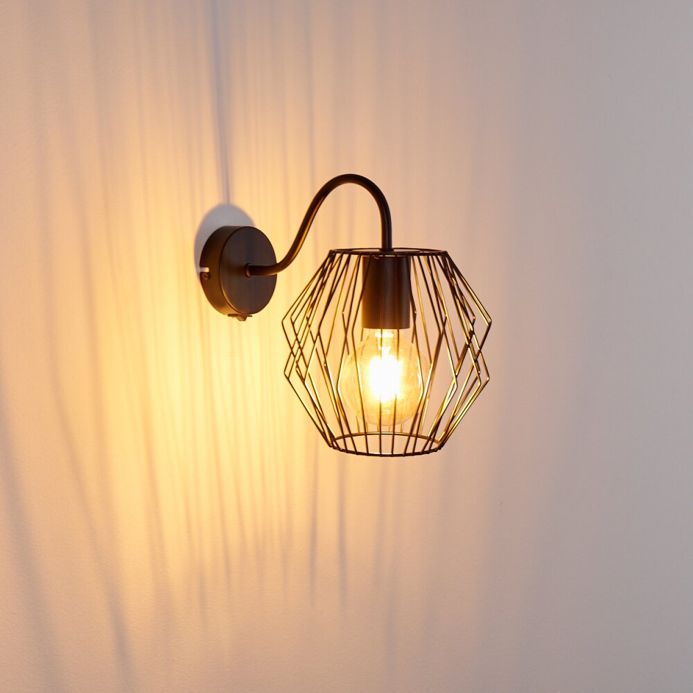 Yalmhill Wandlamp Zwart, 1-licht