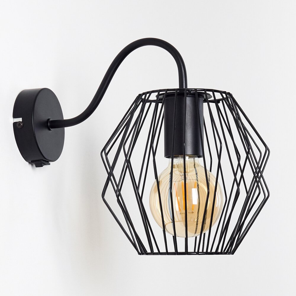 Yalmhill Wandlamp Zwart, 1-licht