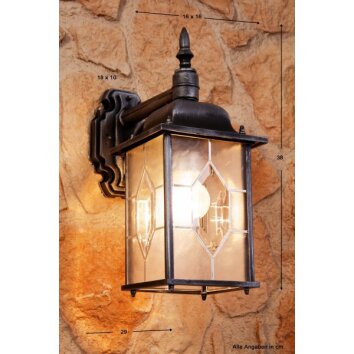 Amapala Muurlamp Zwart, 1-licht