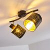 Bathinda Plafondlamp Zwart, 2-lichts
