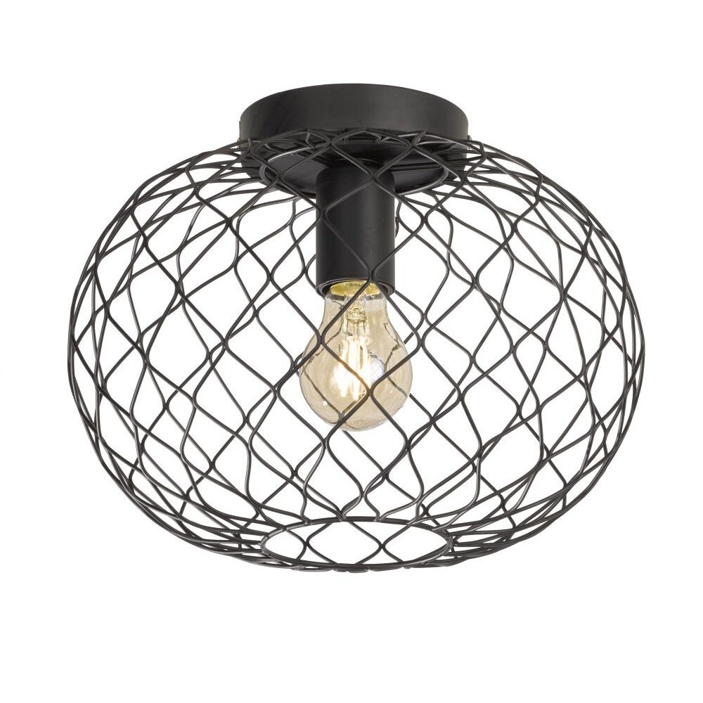 Fischer & Honsel living Justin Plafondlamp Zwart, 1-licht main product photo