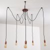 Tenna Hanger Koperkleurig, Zwart, 5-lichts