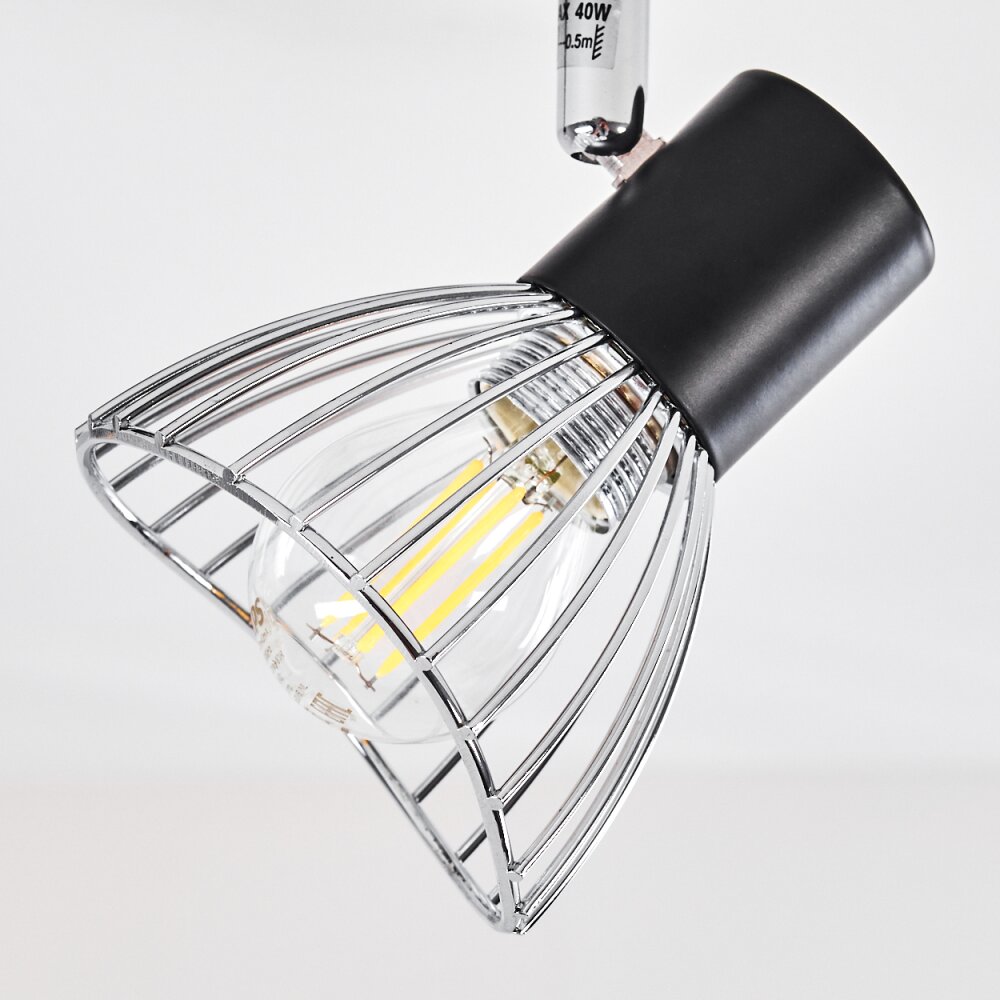 Burkal Plafondlamp Chroom, Zwart, 3-lichts