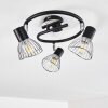 Burkal Plafondlamp Chroom, Zwart, 3-lichts