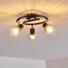 Burkal Plafondlamp Chroom, Zwart, 3-lichts