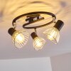 Burkal Plafondlamp Chroom, Zwart, 3-lichts