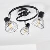 Burkal Plafondlamp Chroom, Zwart, 3-lichts