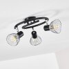 Burkal Plafondlamp Chroom, Zwart, 3-lichts
