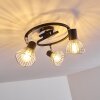 Burkal Plafondlamp Chroom, Zwart, 3-lichts