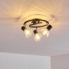 Burkal Plafondlamp Chroom, Zwart, 3-lichts