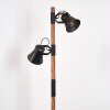 Oksbol Staande lamp Donkerbruin, Grijs, Staal geborsteld, 2-lichts