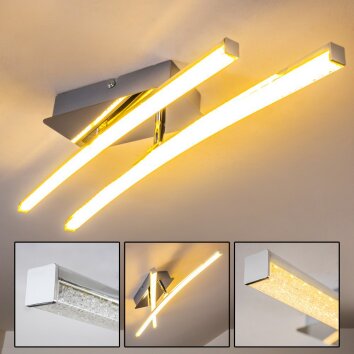 Georgina Plafondlamp LED Chroom, 2-lichts Georgina Plafondlamp LED Chroom, 2-lichts