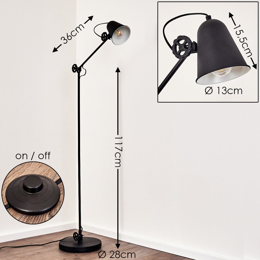 Pany Staande lamp Zwart, 1-licht