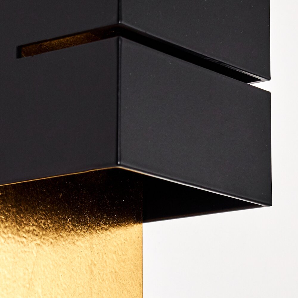 Tora Muurlamp Zwart-Goud, 1-licht