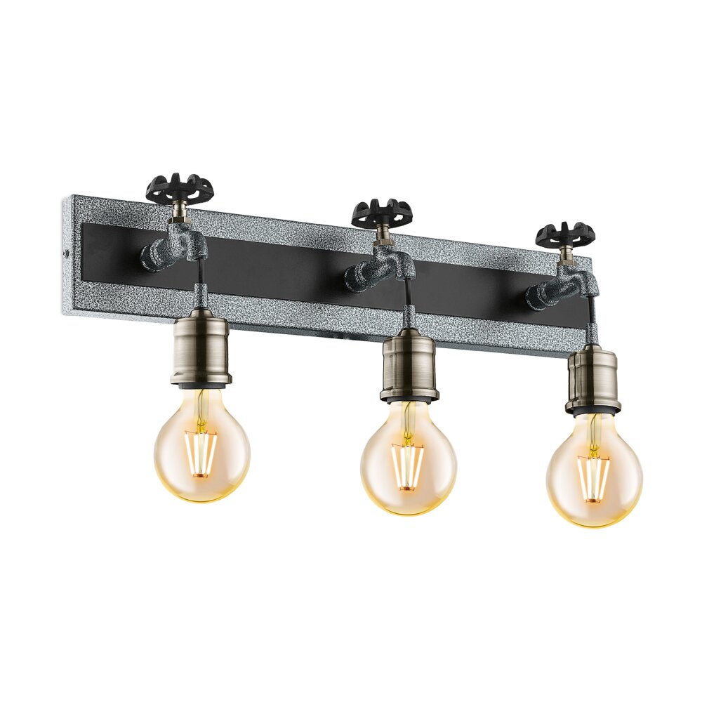 Eglo GOLDCLIFF Muurlamp Zwart, Zilver, 3-lichts main product photo