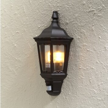 Konstsmide FIRENZE Buiten muurverlichting Zwart, 1-licht, Bewegingsmelder