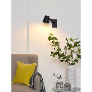 Lucide MIZUKO Muurlamp Zwart, 1-licht
