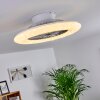 Petrovac plafondventilator LED Chroom, Wit, 1-licht, Afstandsbediening