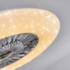 Petrovac plafondventilator LED Chroom, Wit, 1-licht, Afstandsbediening