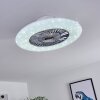 Petrovac plafondventilator LED Chroom, Wit, 1-licht, Afstandsbediening