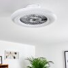 Petrovac plafondventilator LED Chroom, Wit, 1-licht, Afstandsbediening