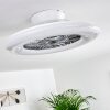 Petrovac plafondventilator LED Chroom, Wit, 1-licht, Afstandsbediening