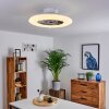 Petrovac plafondventilator LED Chroom, Wit, 1-licht, Afstandsbediening