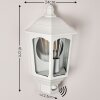 Brissago Buiten muurverlichting Wit, 1-licht, Bewegingsmelder